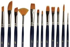 Scarva 12 Piece Golden Synthetic Hair Brushes Set  £12.92