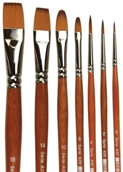 Scarva 7 Piece Golden Synthetic Hair Brushes Set  £27.51