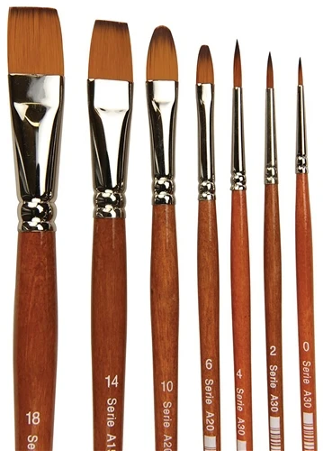 Scarva 7 Piece Golden Synthetic Hair Brushes Set £27.51