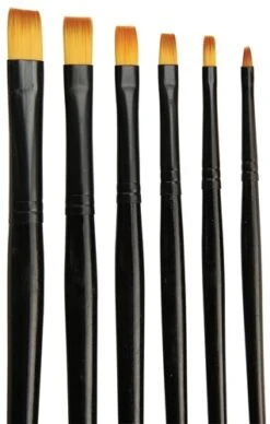 Scarva 6 Piece Golden Synthetic Hair Flat Brushes Set  £12.06