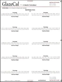 WiziWig Pottery Tools Your Glaze Makin Cheat Sheet  £25.65